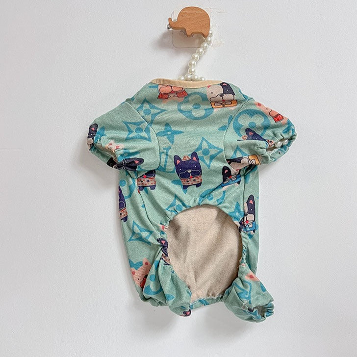 Cartoon Frenchie Dog onesie Pajamas - Frenchiely