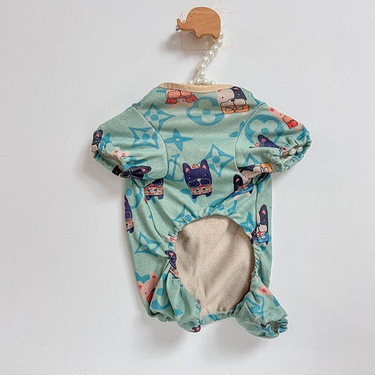 Cartoon Frenchie Dog onesie Pajamas - Frenchiely