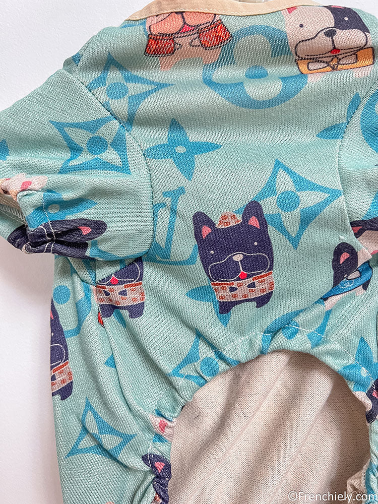 Cartoon Frenchie Dog onesie Pajamas - Frenchiely