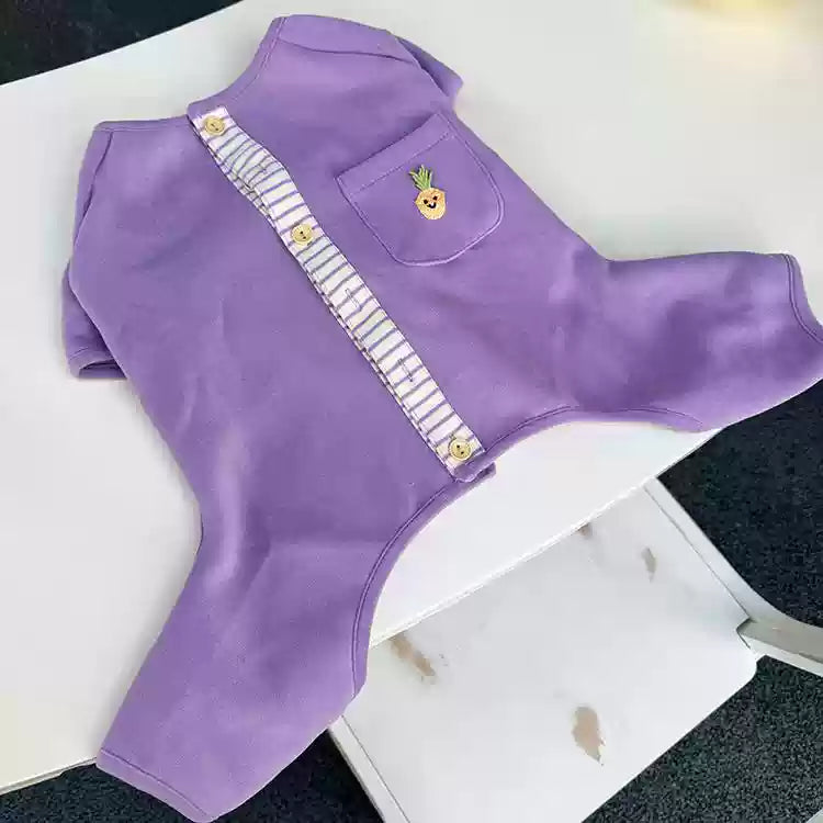 warm onesie pajamas for small medium dogs by frenchiely.com