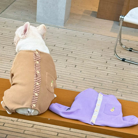 warm onesie pajamas for small medium dogs by frenchiely.com