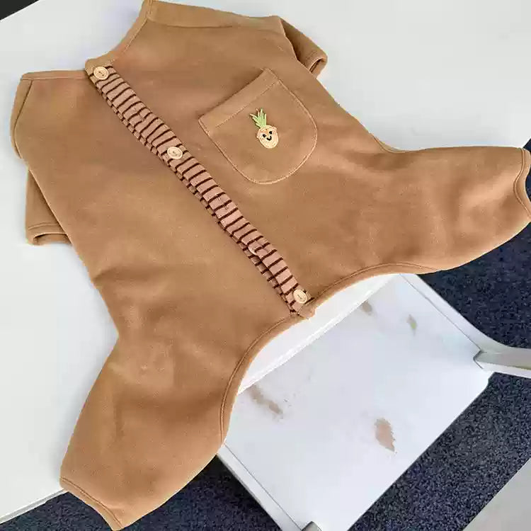 warm onesie pajamas for small medium dogs by frenchiely.com