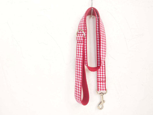 Dog Red Plaid Leash Set - Frenchiely