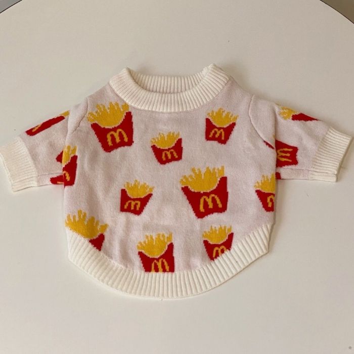 Dog Cute Mc Donald's Pullover Sweater for Small medium dogs by Frenchiely