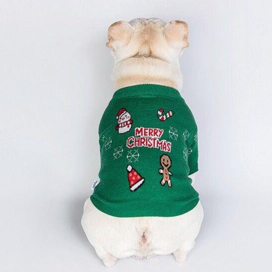 Dog Christmas Gingerman Sweater Outfits for medium dogs by Frenchiely