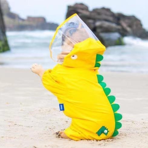 Cartoon Dog Dinosaur Waterproof Rain Jacket Coat- Frenchiely