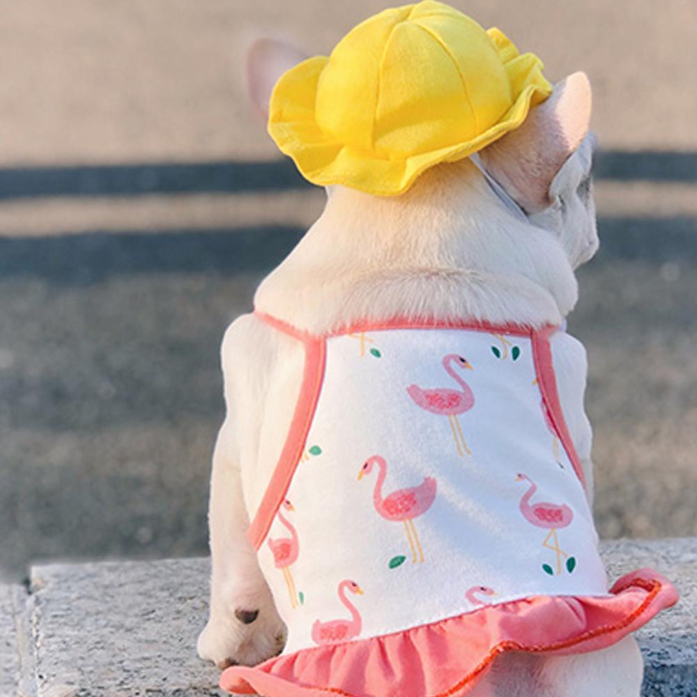 Dog Yellow Hat with Flexible String for Medium Dogs - Frenchiely