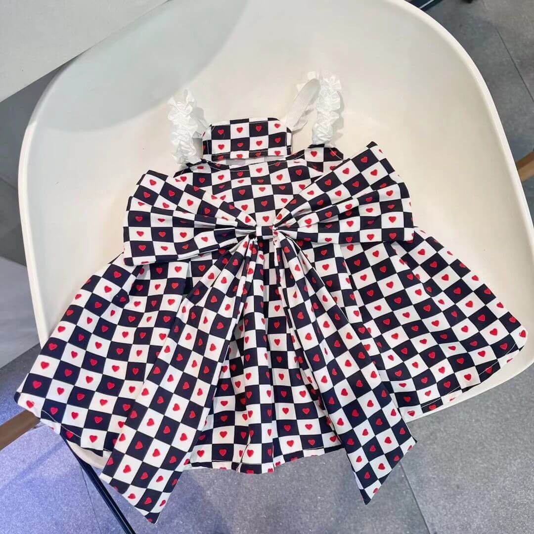 Dog Red Bow Tie Dress FOR FRENCH BULLDOGS BY FRENCHIELY