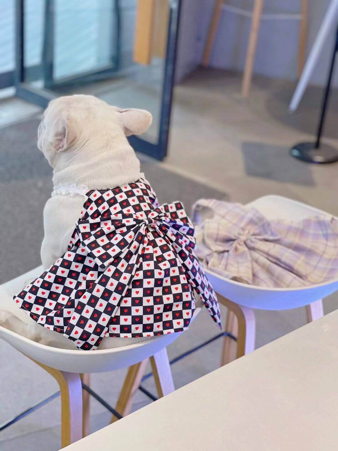 Dog Red Bow Tie Dress FOR FRENCH BULLDOGS BY FRENCHIELY