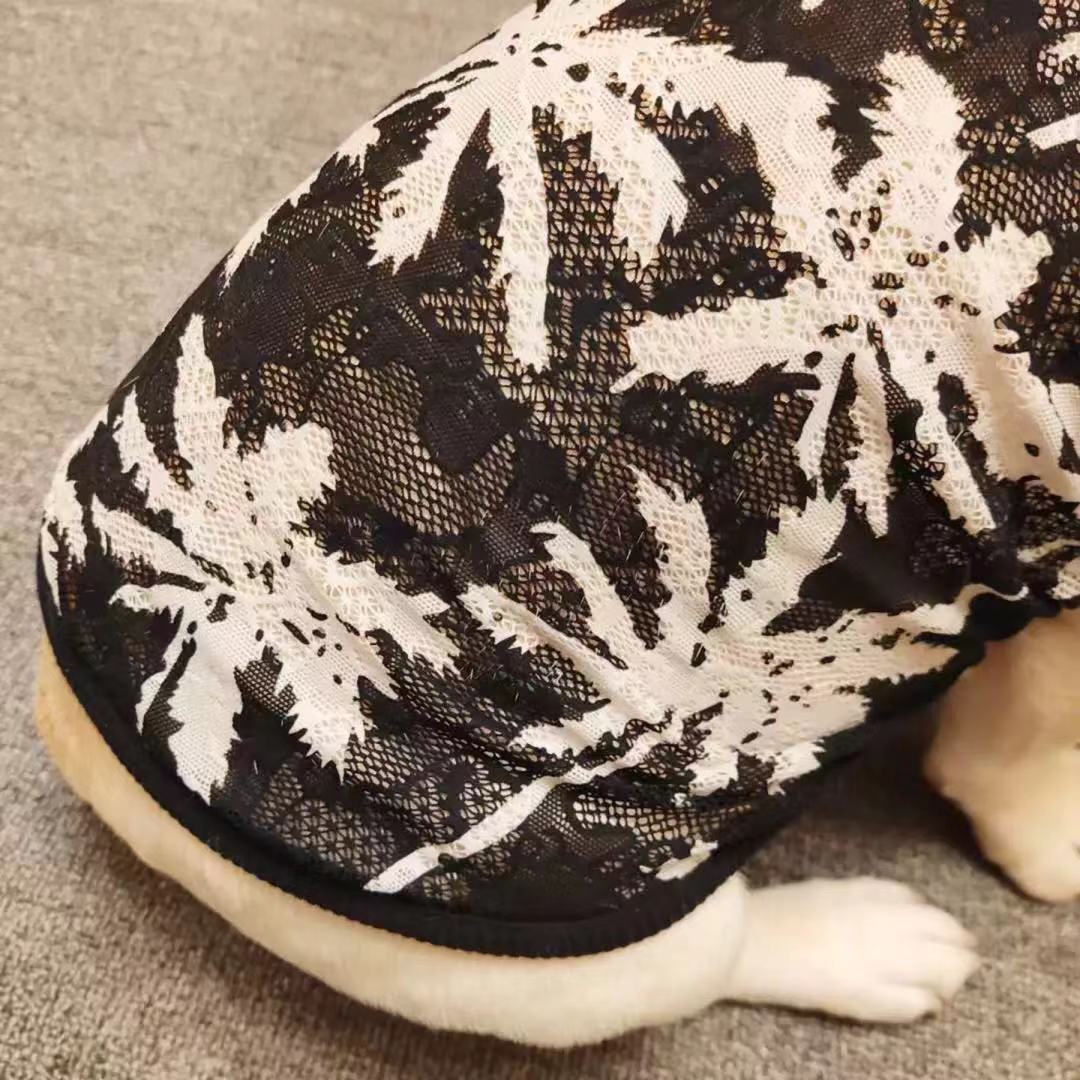 Dog Black Mesh Palm Tree Shirt - Frenchiely