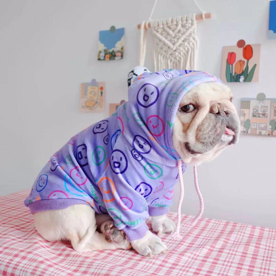 Dog Emoji Winter Hoodie for Frenchies BY FRENCHIELY