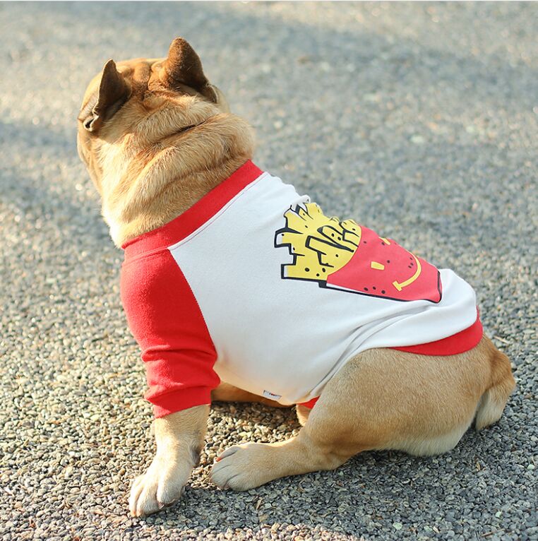 Dog Funny Tee Shirts for Medium Dogs with Fried Chips - Frenchiely