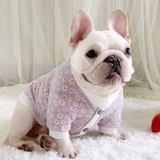 Dog Purple Floral Coat for Medium Large Dogs by Frenchiely