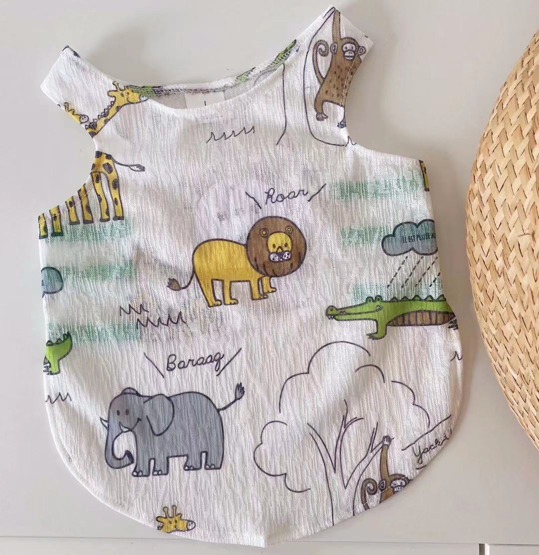 Dog Summer Cartoon Lion Mesh Vest Shirt- The Zoo