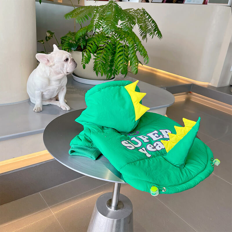 Dog Dinosaur Hooded Coat for medium dogs