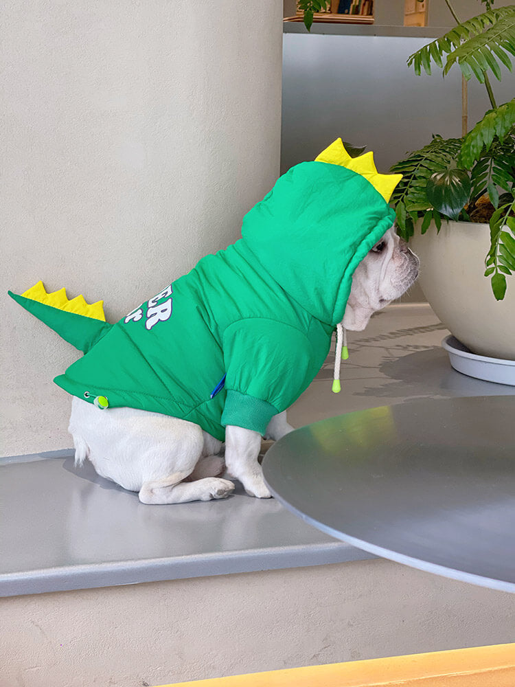 Dog Dinosaur Hooded Coat costume for medium dogs