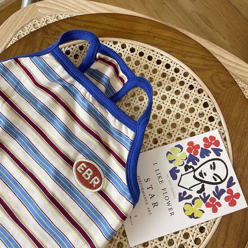 Dog Striped Cotton Shirt for Bulldogs BY FRENCHIELY