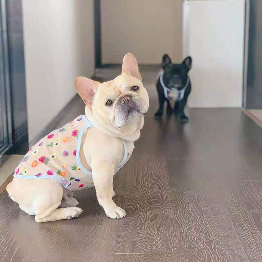 Orange Floral Shirt DogsummerfloralsunscreenshirtsforfrenchbulldogsbyFrenchiely023