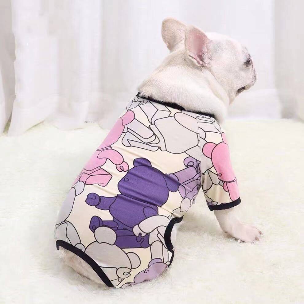 Dog Cartoon Pajamas Jammies for Bulldog by Frenchiely