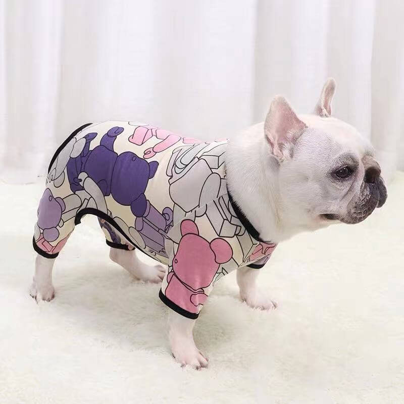 Dog Cartoon Pajamas Jammies for Bulldog by Frenchiely