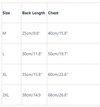 Cotton 'Bulldog' Shirt FrenchielyComfy_Bulldog_PulloverShirtforMediumDogssizechart