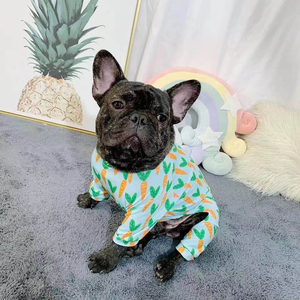 Frenchiely Dog Carrot Pajamas Onesie for Frenchies 0