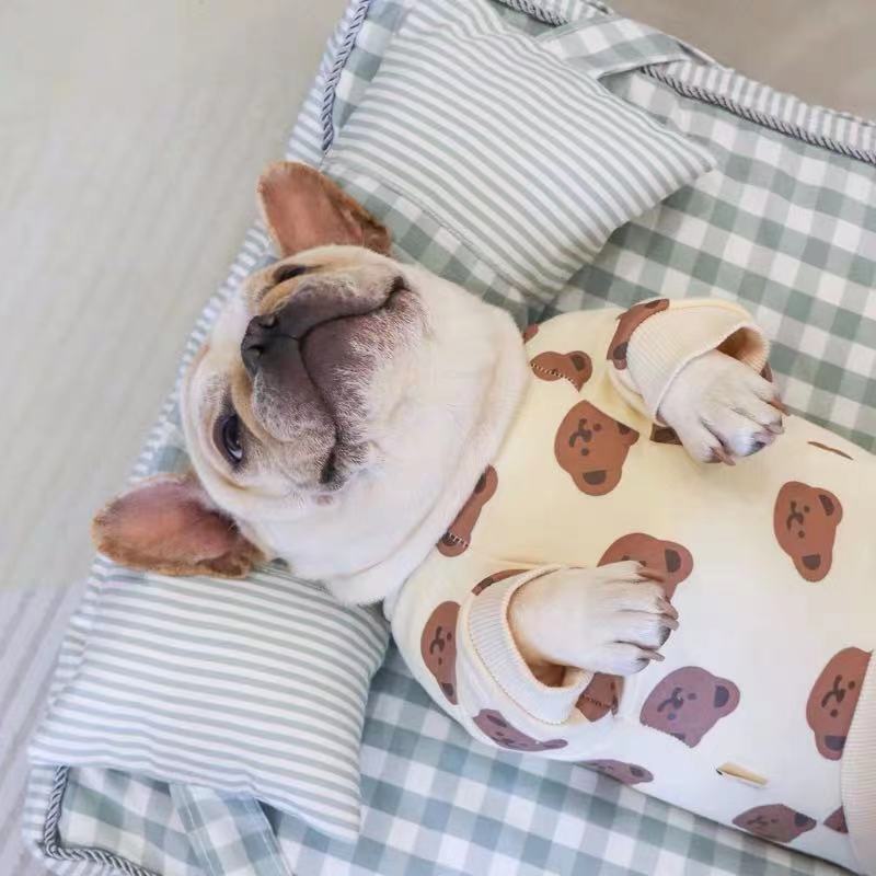 Frenchiely Dog Cartoon Bear Spring Shirt Pullover for french bulldog 0