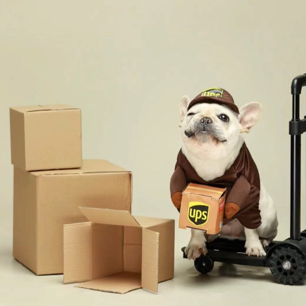 Frenchiely Dog USPS UPS Costume for Small Medium Dogs 0