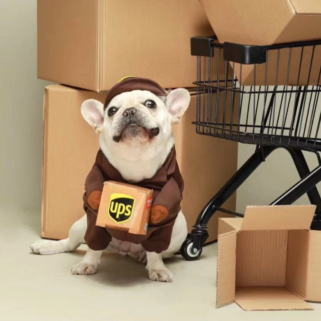 Frenchiely Dog USPS UPS Costume for Small Medium Dogs 0