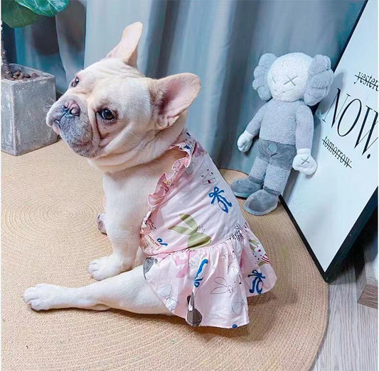 Sweet Pink Dress FrenchielyFemaleDogPinkSummerDress05