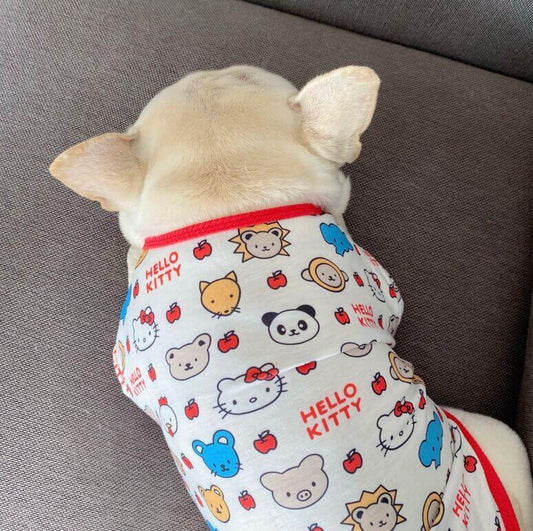 Kitty T-shirt FrenchielyFrenchBulldogCartoonSummerT-shirt01