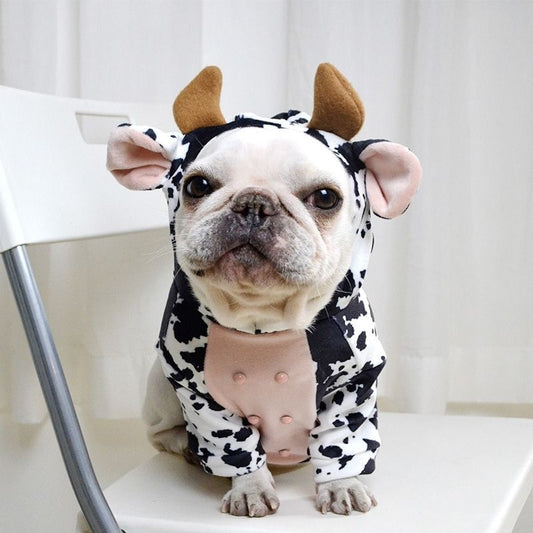 French Bulldog Halloween Cow Costume by Frenchiely 