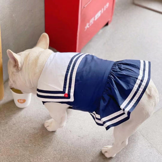 Frenchiely French Bulldog Navy Blue Dress 0