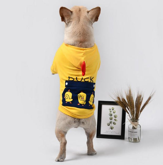 Cute Yellow Duck Dog Hoodie for Bulldogs - Frenchiely