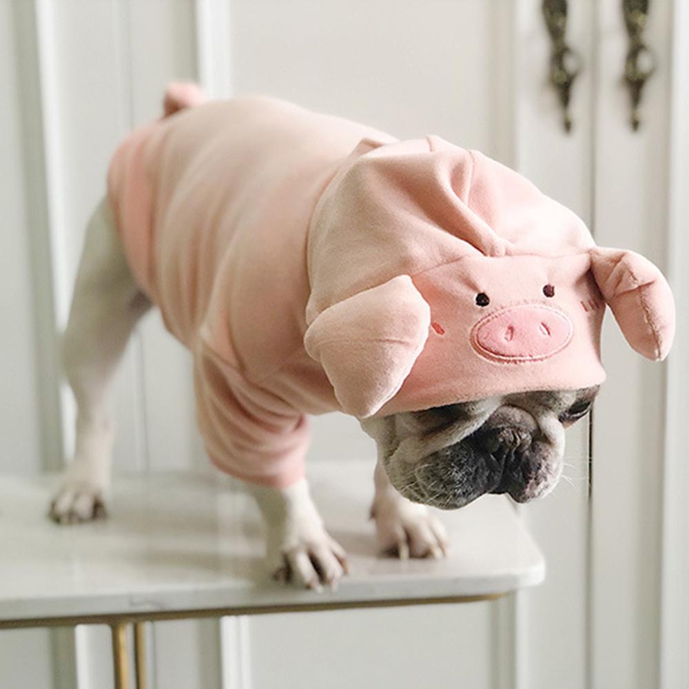 Pink Piggy Dog Costume Hoodies for Small Dogs - Frenchiely