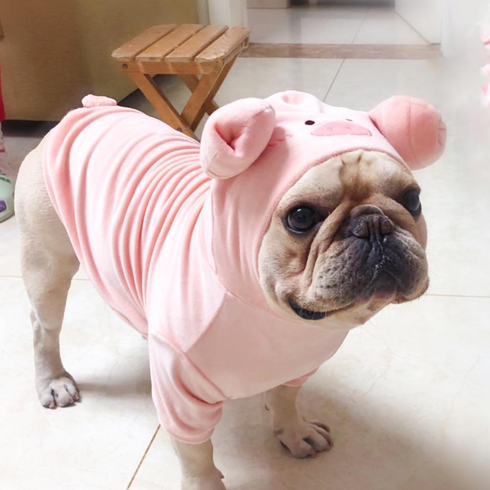 Pink Piggy Dog Costume Hoodies for Small Dogs - Frenchiely