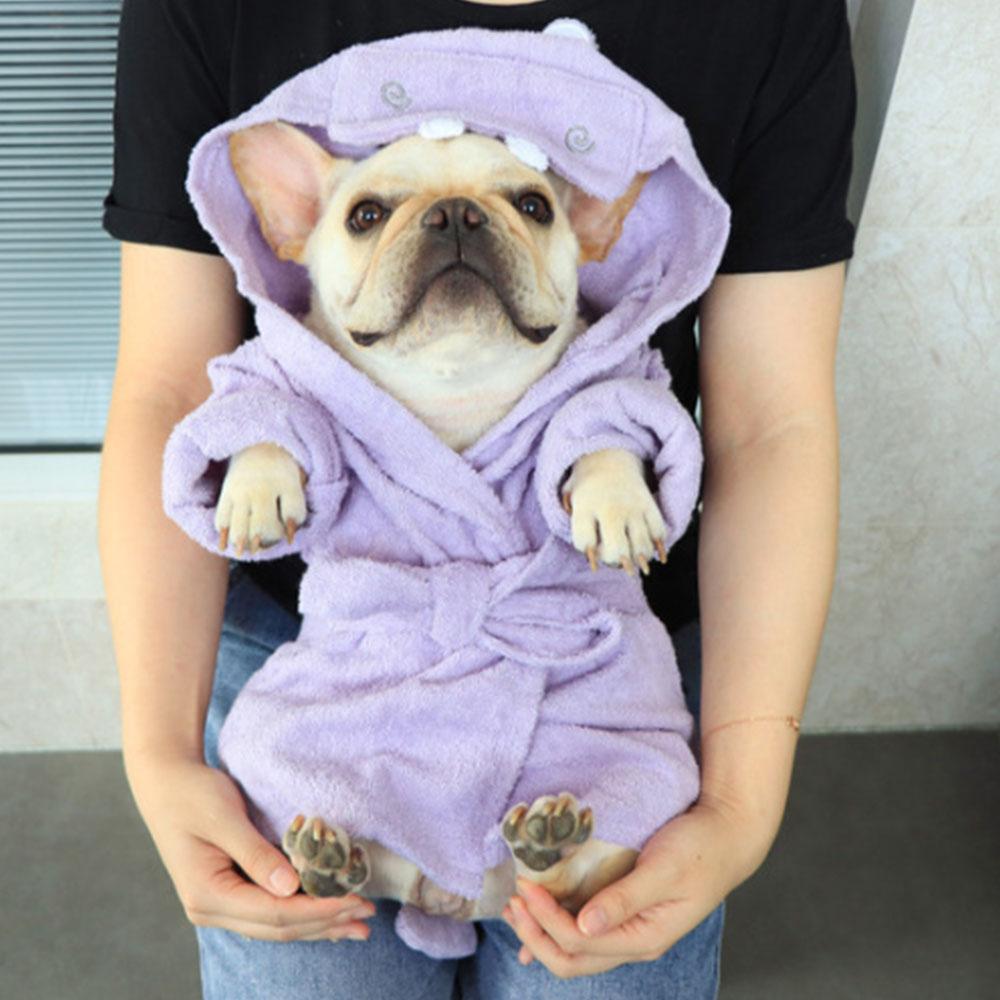 Cartoon Shark Dog Robe Nightgown Towel Pajamas - Frenchiely