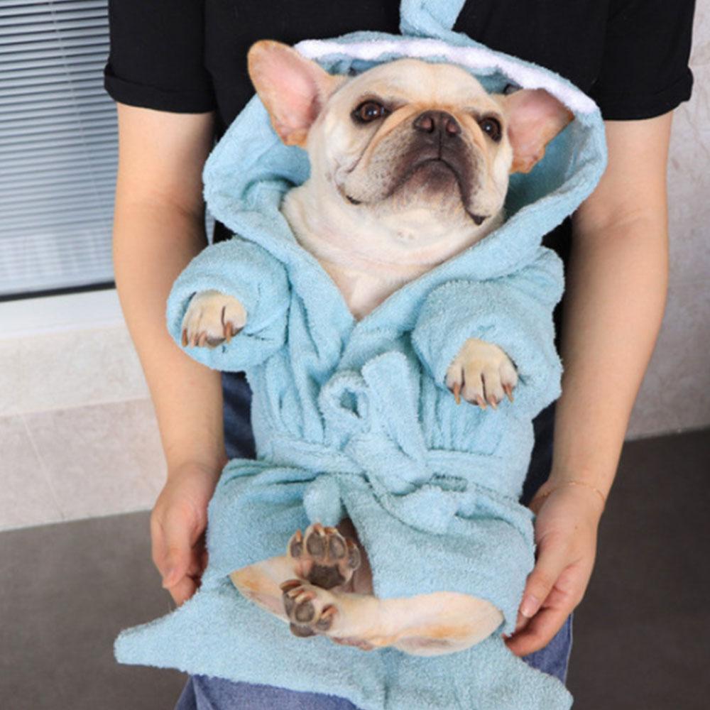 Cartoon Shark Dog Robe Nightgown Towel Pajamas - Frenchiely