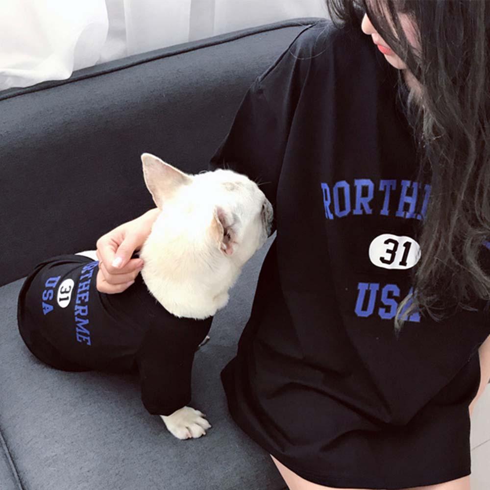 Loose-fit Short Sleeve Matching Frenchie Outfits - Frenchiely