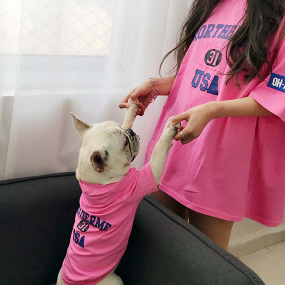 Loose-fit Short Sleeve Matching Frenchie Outfits - Frenchiely