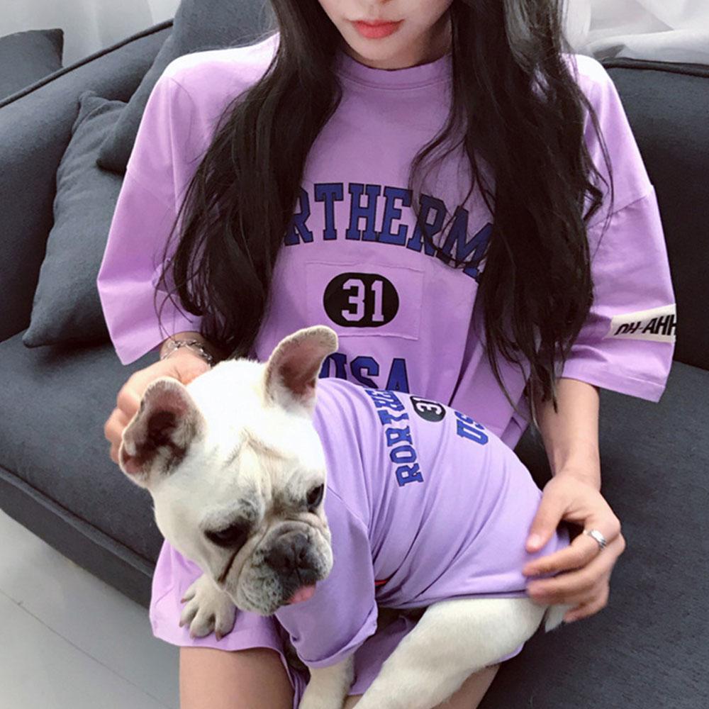Loose-fit Short Sleeve Matching Frenchie Outfits - Frenchiely