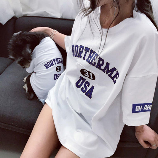 Loose-fit Short Sleeve Matching Frenchie Outfits - Frenchiely