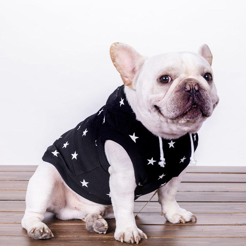 Cheap Dog Sweatshirt Hoodie Vest with Stars - Frenchiely