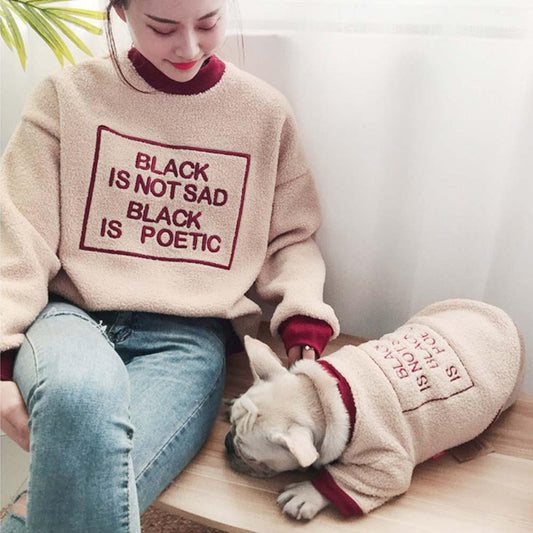 Warm Fluffy Winter Dog Matching Outfits - Frenchiely