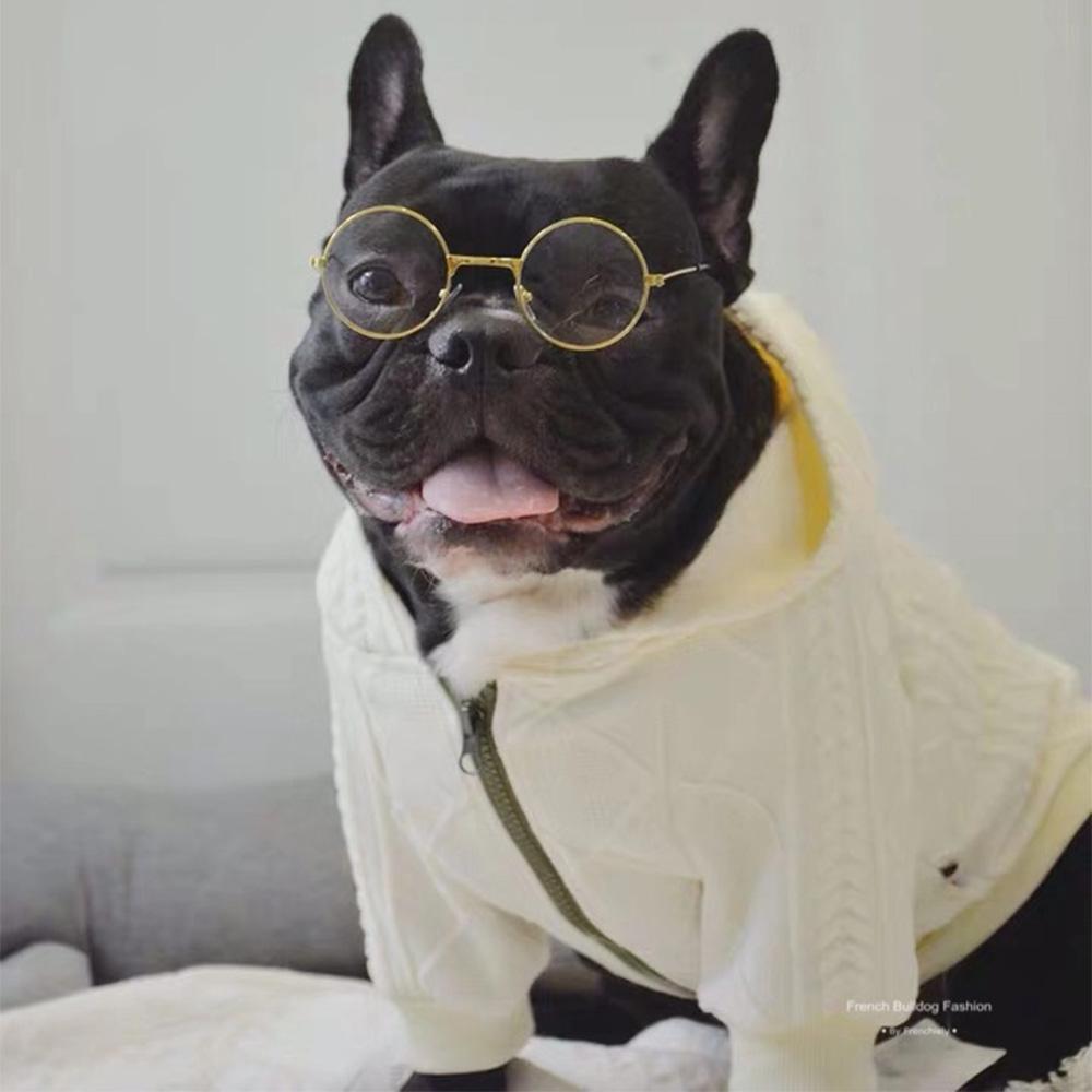 zipper up dog sweater with hood - Frenchiely
