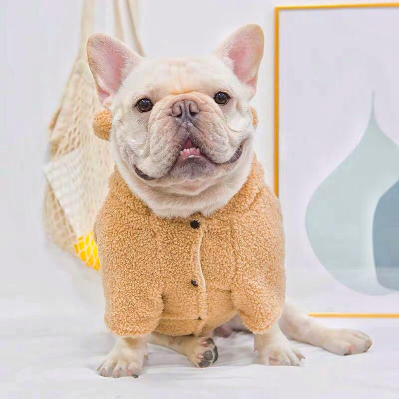 Fluffy Hoodie Coat with Pocket for Medium Dogs - Frenchiely