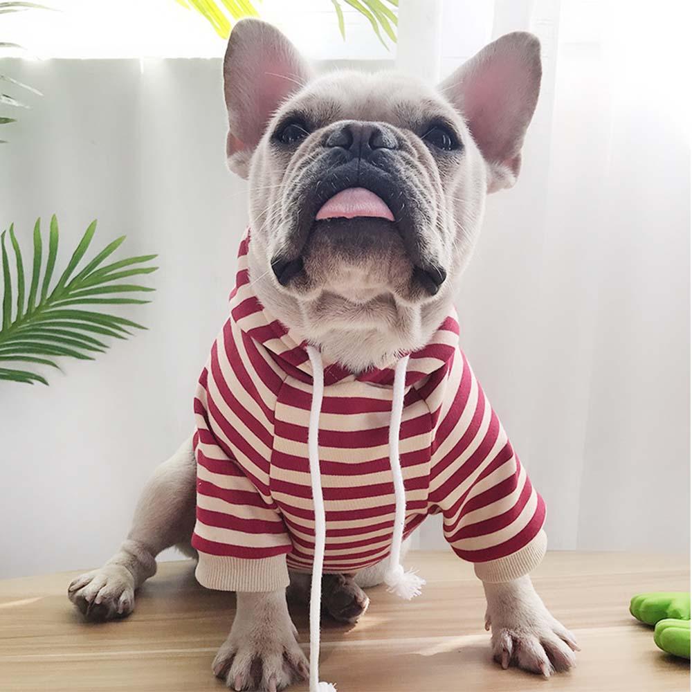 Stripe Dog Hoodie Coat for French Bulldog - Frenchiely