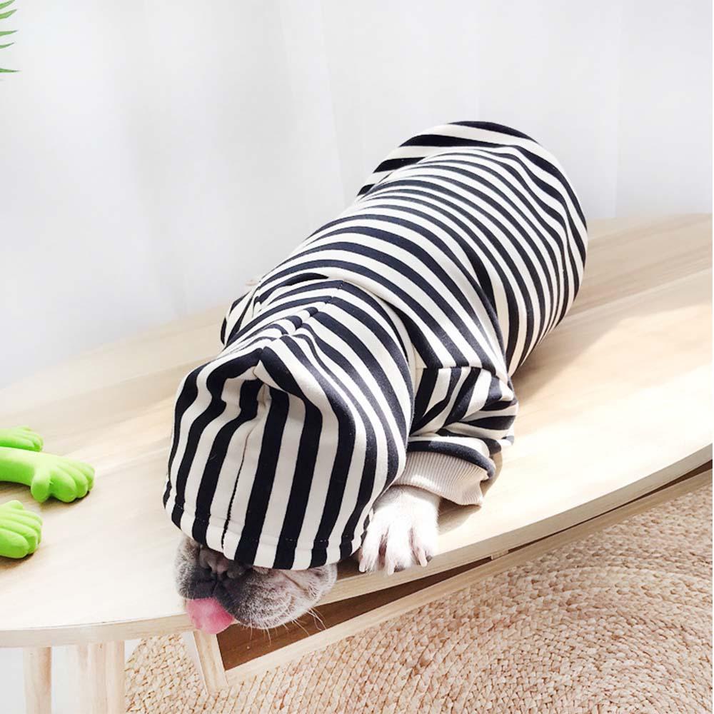 Stripe Dog Hoodie Coat for French Bulldog - Frenchiely