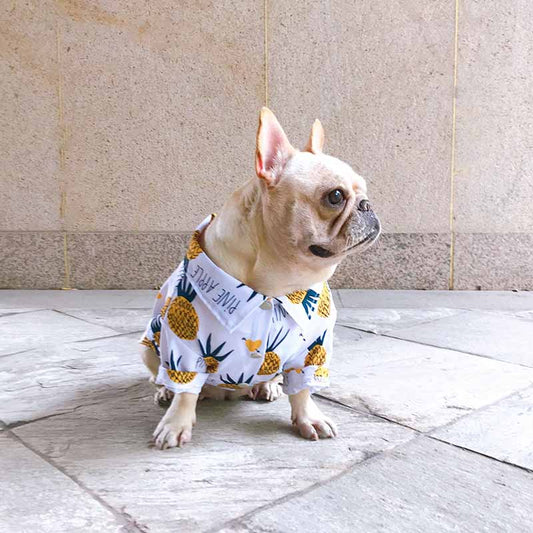 Pineapple Hawaiian Shirts FrenchielydogTropicalBBQTeeShirtformediumdogs005