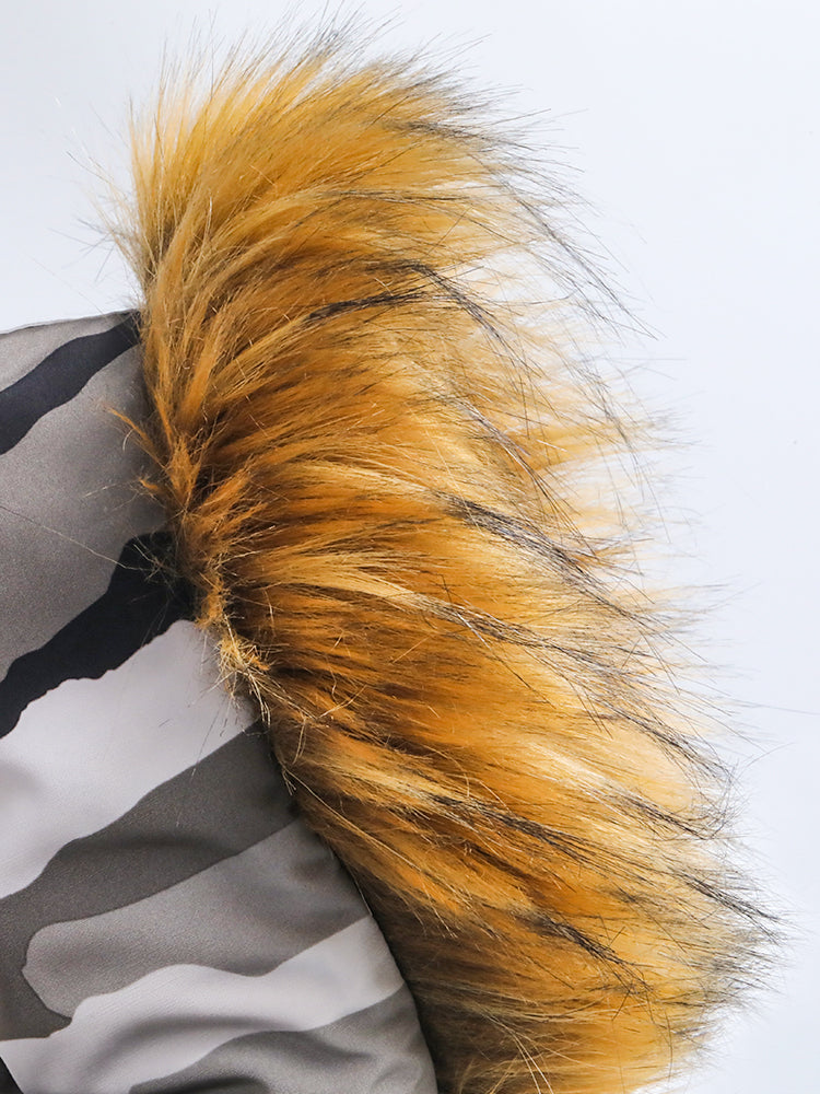 Dog Camo Winter Coat Parka with Fur Hood - Frenchiely